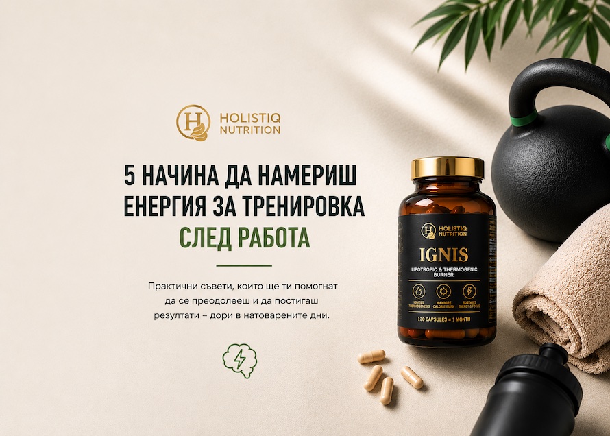 Тренировка след работа – IGnIS на Holistiq Nutrition до фитнес аксесоари с практични съвети за повече енергия преди тренировка